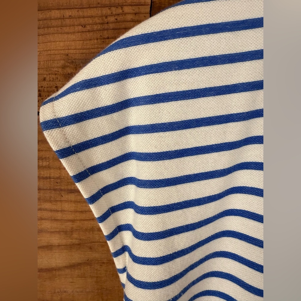 J CREW Factory Blue White Striped V-neck Shift Dress Women’s Nautical - Small - Picture 5 of 7